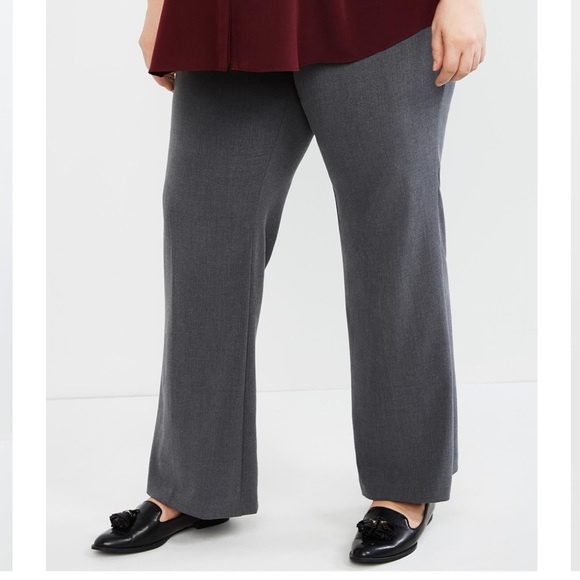 NWT! Gray bi-stretch suiting flare leg pants - Picture 1 of 7